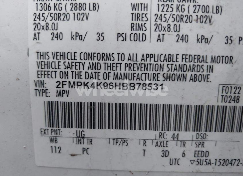 Photo 9 of 2017 Ford Edge TITANIUM (VIN 2FMPK4K96HBB78531)