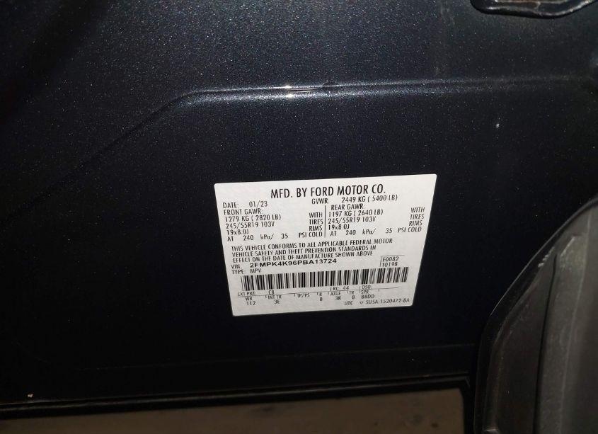 Photo 9 of 2023 Ford Edge TITANIUM (VIN 2FMPK4K96PBA13724)