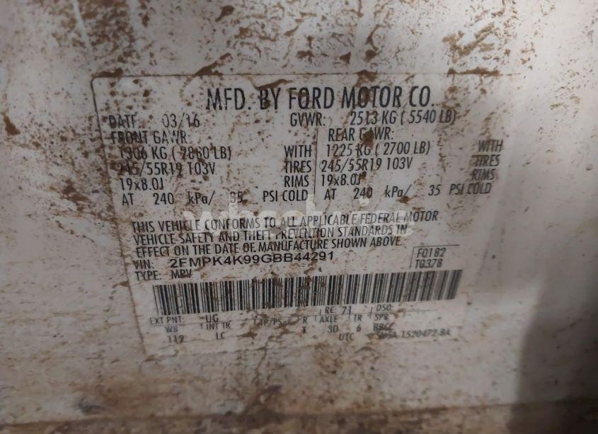 Photo 9 of 2016 Ford Edge TITANIUM (VIN 2FMPK4K99GBB44291)