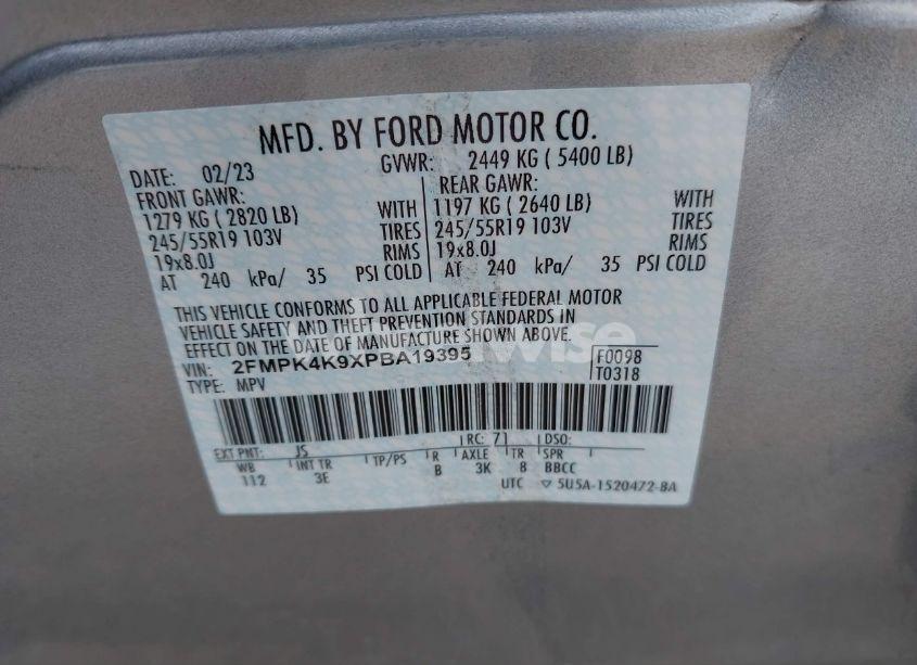 Photo 9 of 2023 Ford Edge TITANIUM (VIN 2FMPK4K9XPBA19395)