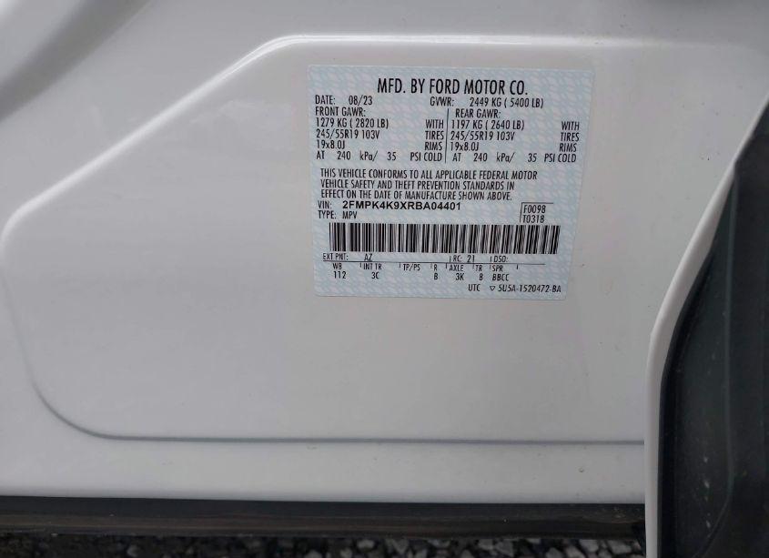 Photo 9 of 2024 Ford Edge TITANIUM (VIN 2FMPK4K9XRBA04401)