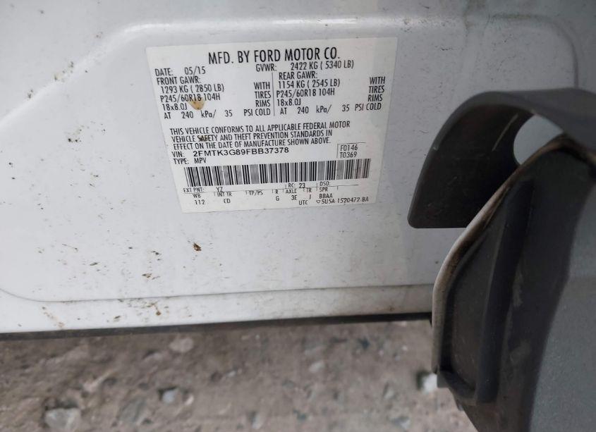 Photo 9 of 2015 Ford Edge SE (VIN 2FMTK3G89FBB37378)