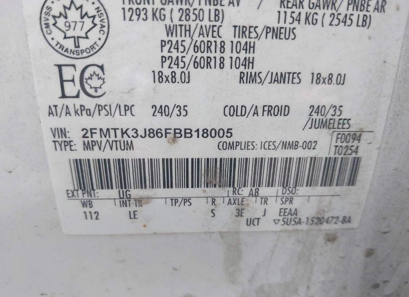 Photo 9 of 2015 Ford Edge SEL (VIN 2FMTK3J86FBB18005)