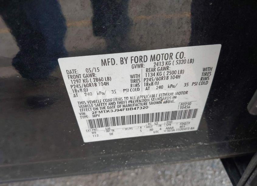 Photo 9 of 2015 Ford Edge SEL (VIN 2FMTK3J94FBB47320)