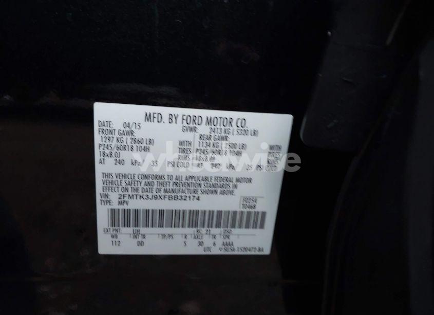 Photo 9 of 2015 Ford Edge SEL (VIN 2FMTK3J9XFBB32174)