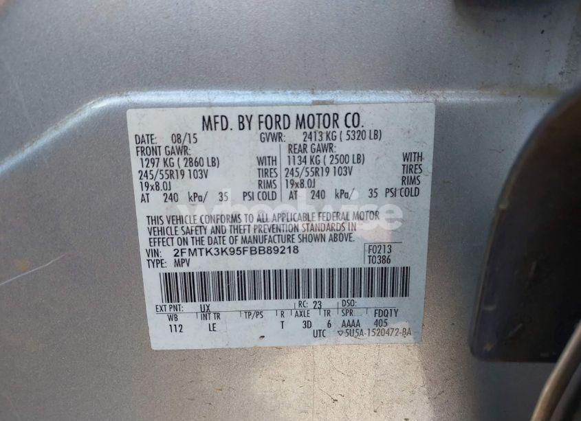 Photo 9 of 2015 Ford Edge TITANIUM (VIN 2FMTK3K95FBB89218)