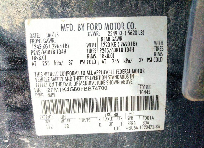 Photo 9 of 2015 Ford Edge SE (VIN 2FMTK4G80FBB74700)