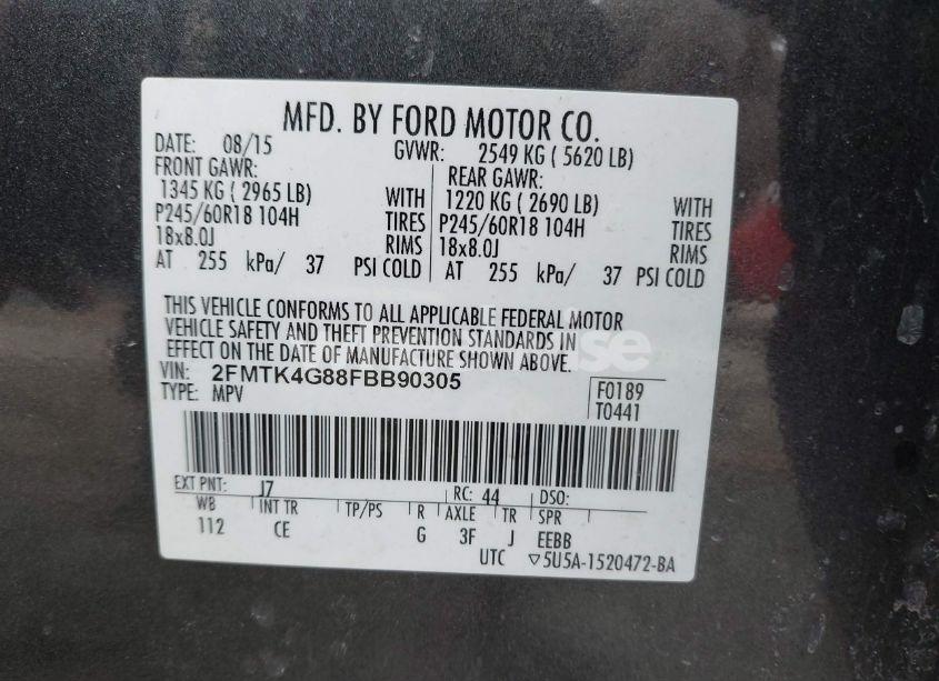 Photo 9 of 2015 Ford Edge SE (VIN 2FMTK4G88FBB90305)