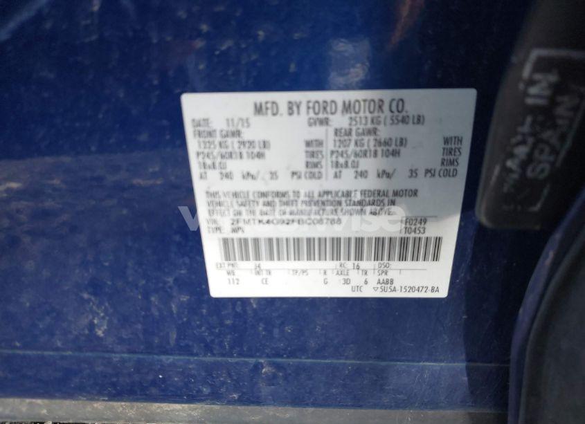 Photo 9 of 2015 Ford Edge SE (VIN 2FMTK4G92FBC08788)