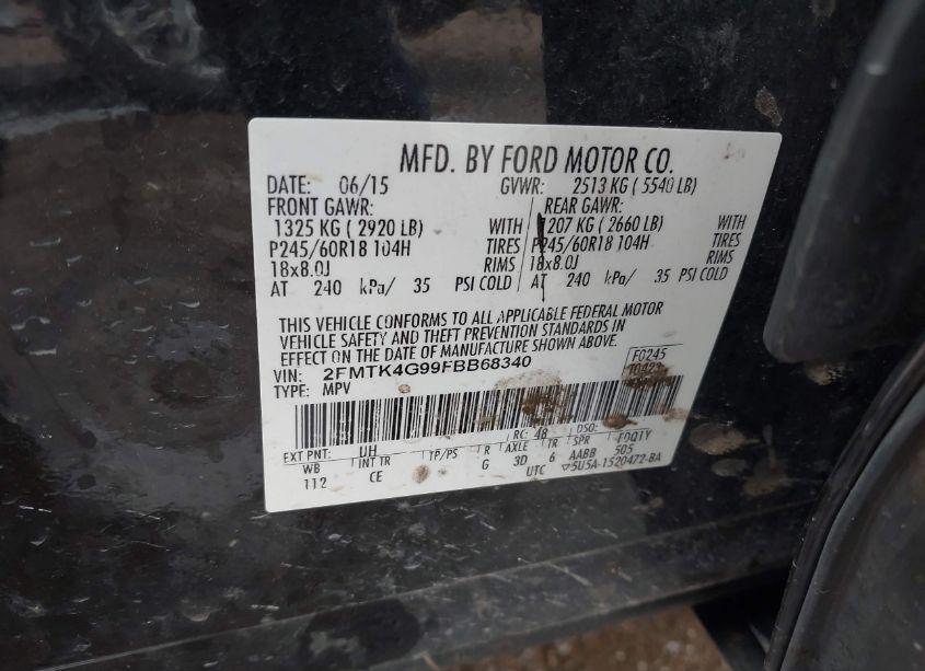 Photo 8 of 2015 Ford Edge SE (VIN 2FMTK4G99FBB68340)