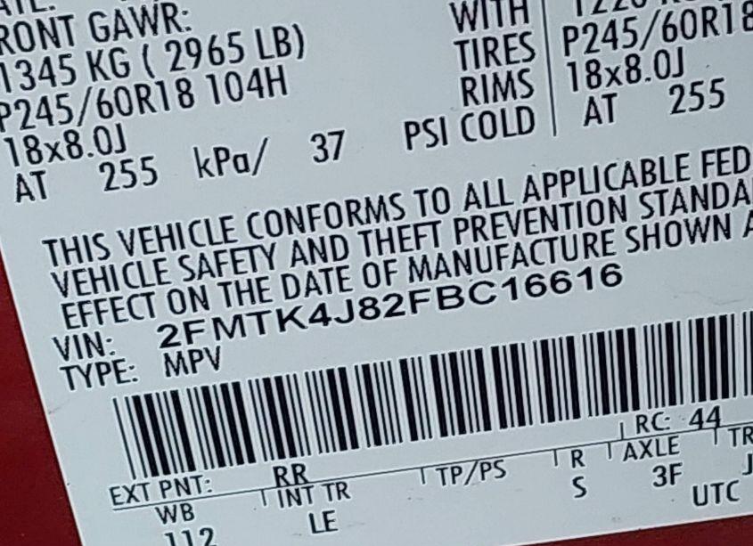 Photo 9 of 2015 Ford Edge SEL (VIN 2FMTK4J82FBC16616)