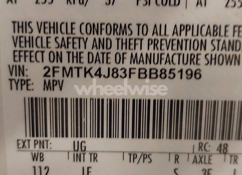 Photo 9 of 2015 Ford Edge SEL (VIN 2FMTK4J83FBB85196)