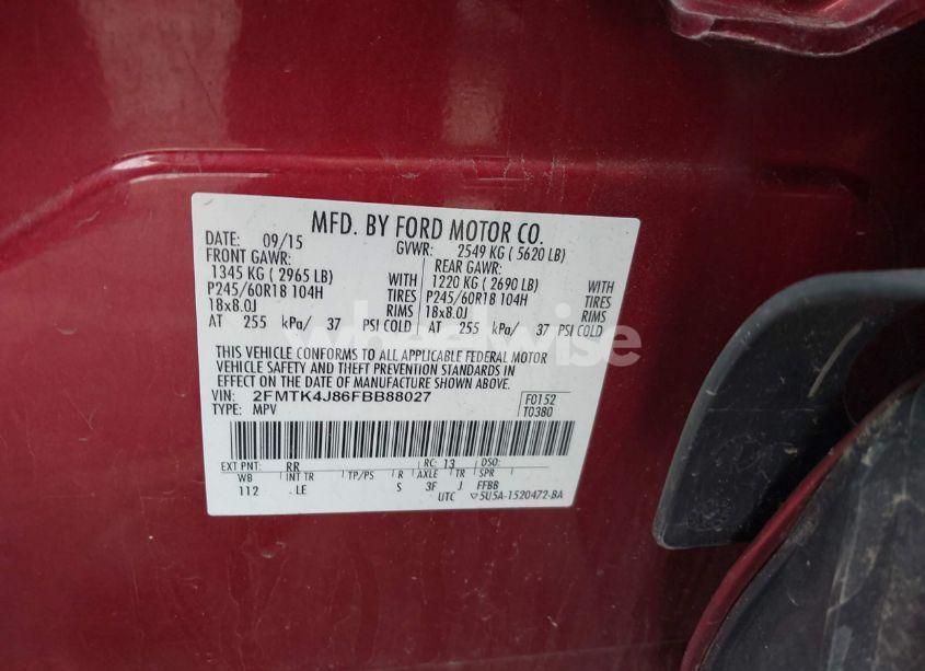 Photo 9 of 2015 Ford Edge SEL (VIN 2FMTK4J86FBB88027)