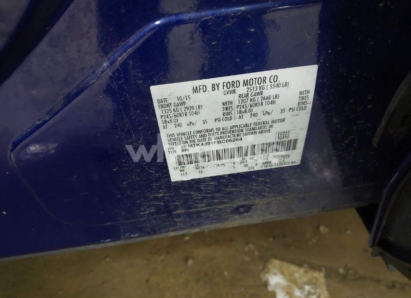 Photo 9 of 2015 Ford Edge SEL (VIN 2FMTK4J91FBC06264)