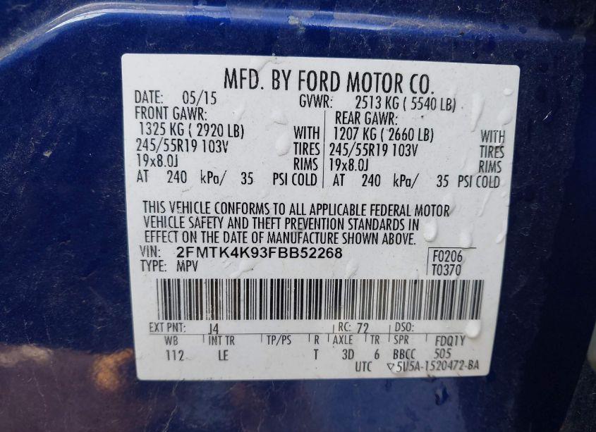 Photo 9 of 2015 Ford Edge TITANIUM (VIN 2FMTK4K93FBB52268)