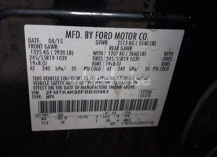 Photo 9 of 2015 Ford Edge TITANIUM (VIN 2FMTK4K95FBB30983)