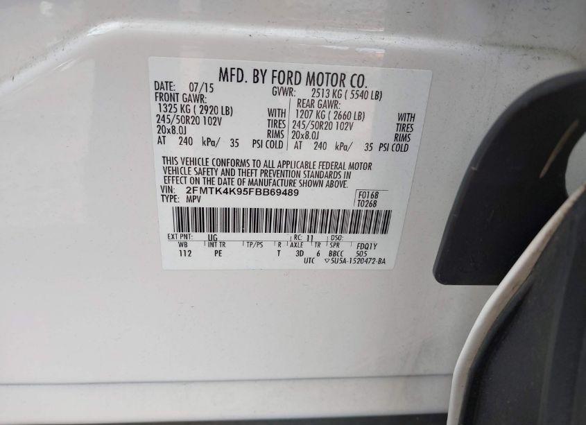 Photo 9 of 2015 Ford Edge TITANIUM (VIN 2FMTK4K95FBB69489)