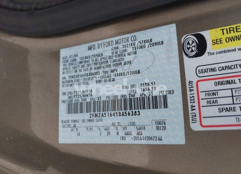 Photo 9 of 2005 Ford Freestar SE (VIN 2FMZA51645BA56383)