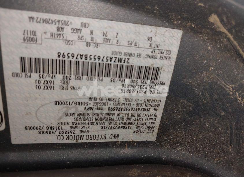 Photo 9 of 2005 Ford Freestar SES (VIN 2FMZA57655BA76598)
