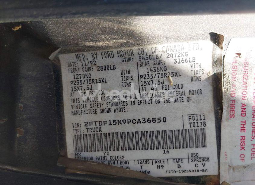 Photo 9 of 1993 Ford F150 N/A (VIN 2FTDF15N9PCA36850)