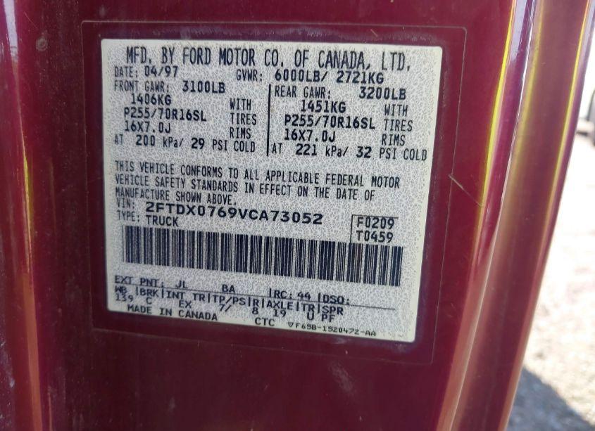 Photo 9 of 1997 Ford F-150 LARIAT/XL/XLT (VIN 2FTDX0769VCA73052)