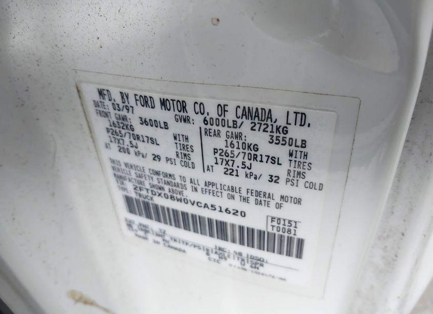 Photo 9 of 1997 Ford F-150 LARIAT/XL/XLT (VIN 2FTDX08W0VCA51620)