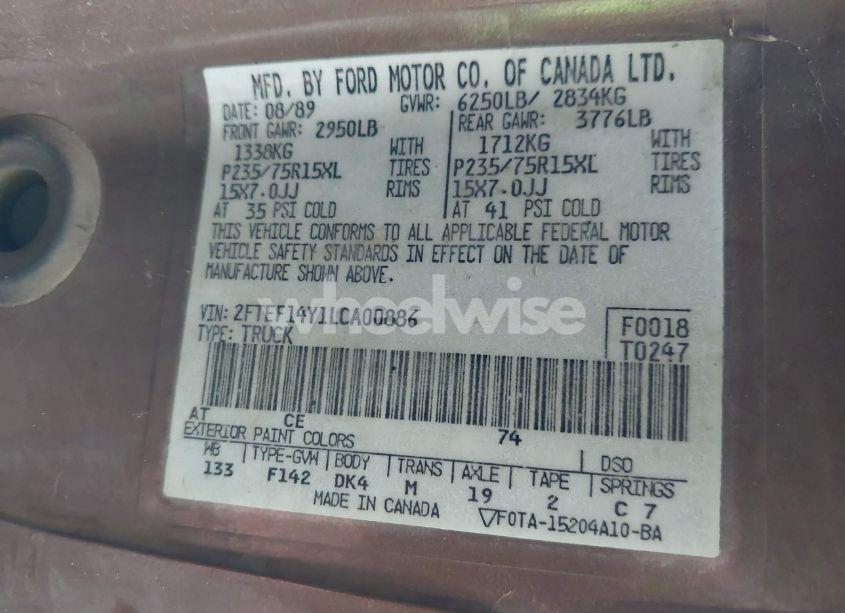 Photo 9 of 1990 Ford F150 N/A (VIN 2FTEF14Y1LCA00886)