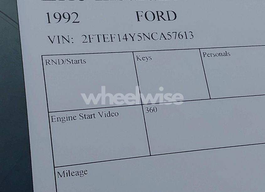 Photo 9 of 1992 Ford F150 (VIN 2FTEF14Y5NCA57613)