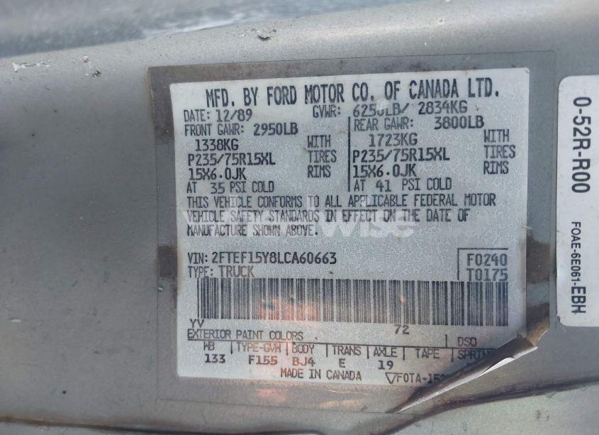 Photo 9 of 1990 Ford F150 N/A (VIN 2FTEF15Y8LCA60663)