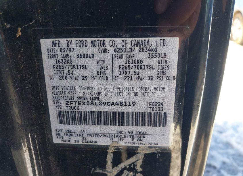 Photo 9 of 1997 Ford F150 (VIN 2FTEX08LXVCA48119)