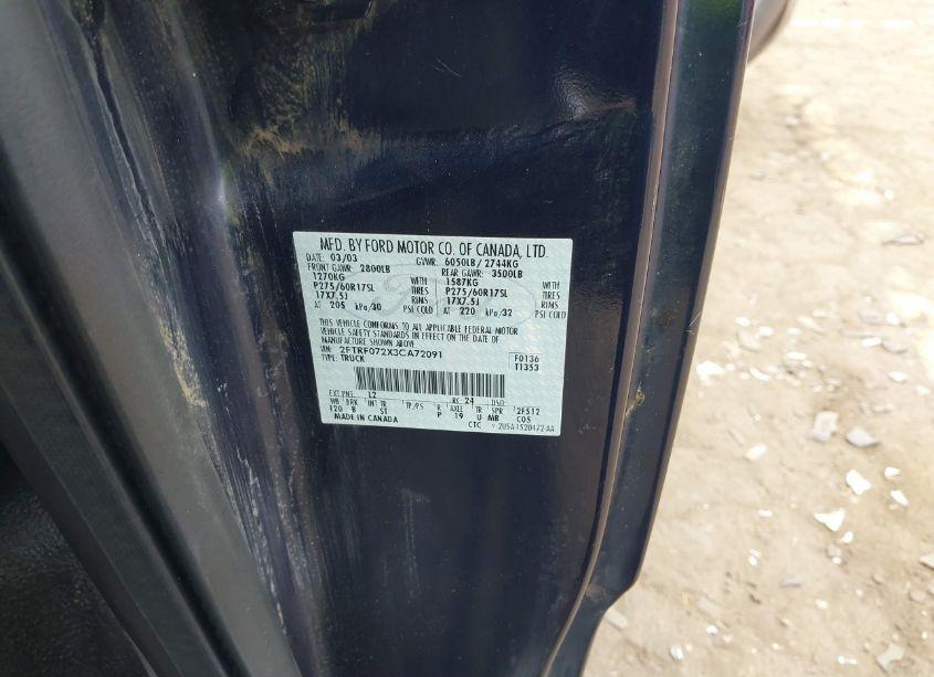 Photo 9 of 2003 Ford F-150 XL/XLT (VIN 2FTRF072X3CA72091)