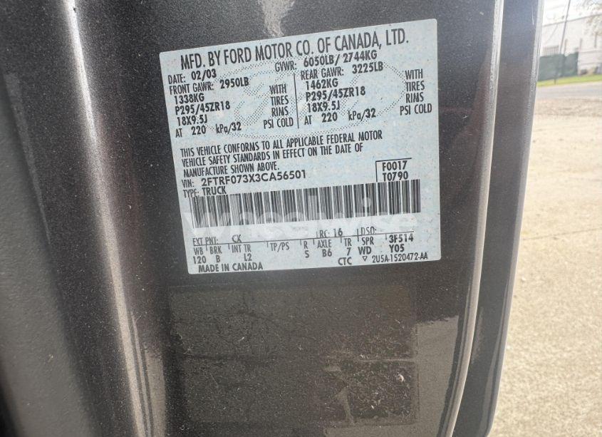 Photo 8 of 2003 Ford F-150 LIGHTNING (VIN 2FTRF073X3CA56501)