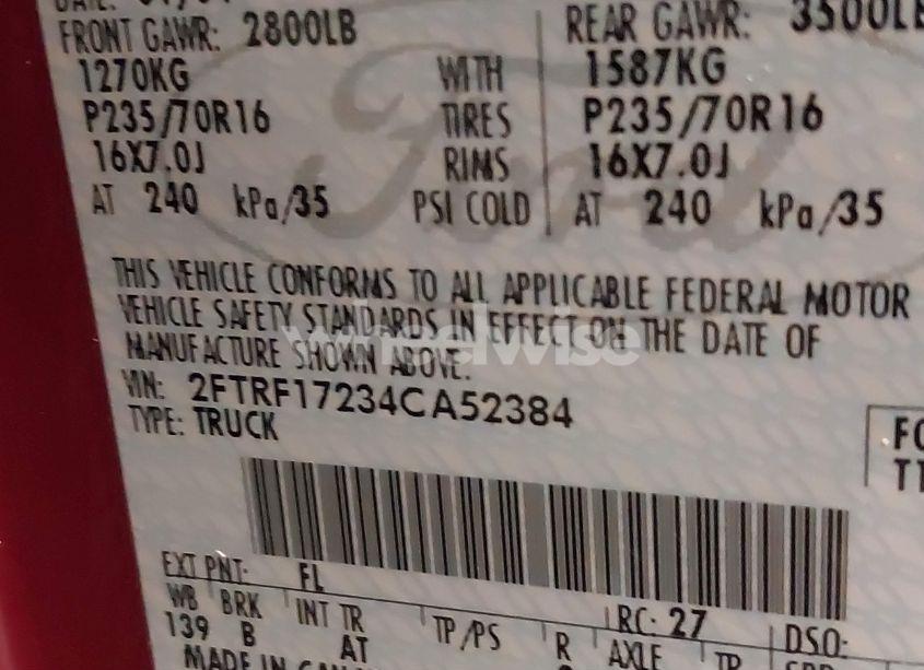 Photo 9 of 2004 Ford F-150 HERITAGE XL/XLT (VIN 2FTRF17234CA52384)