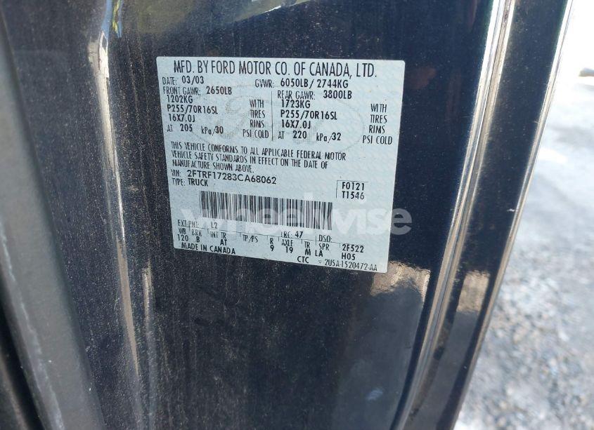 Photo 9 of 2003 Ford F-150 XL/XLT (VIN 2FTRF17283CA68062)