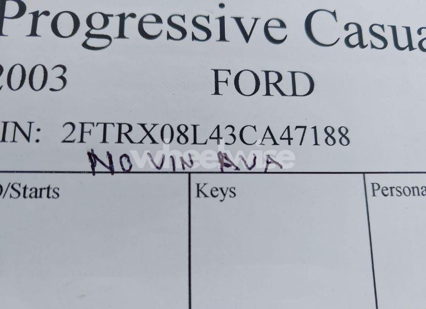 Photo 9 of 2003 Ford F-150 LARIAT/XL/XLT (VIN 2FTRX08L43CA47188)