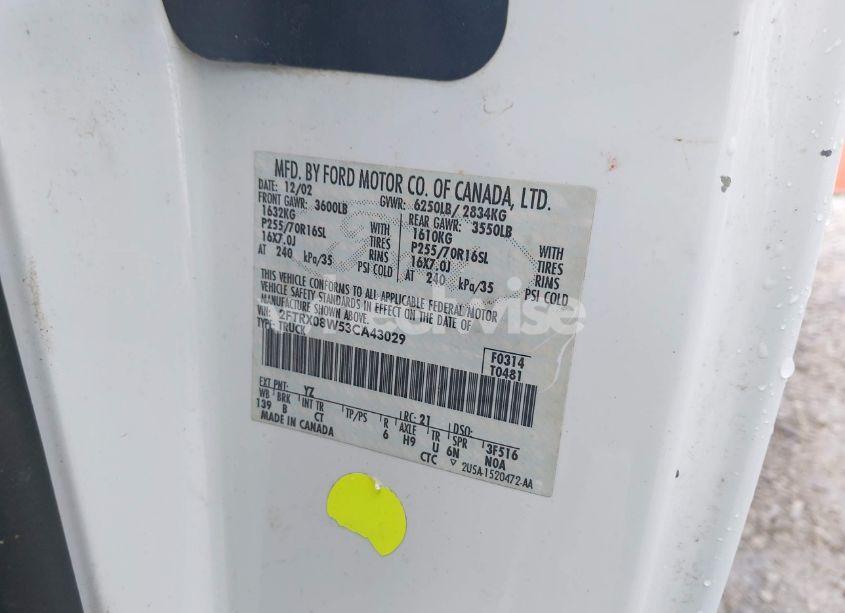 Photo 9 of 2003 Ford F-150 LARIAT/XL/XLT (VIN 2FTRX08W53CA43029)