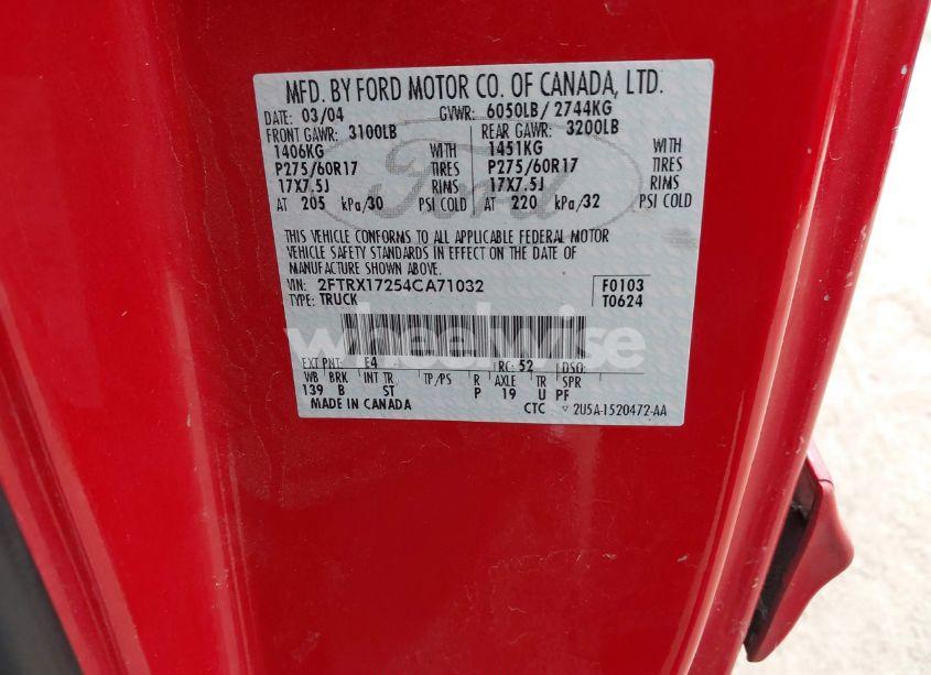 Photo 9 of 2004 Ford F-150 HERITAGE XL/XLT (VIN 2FTRX17254CA71032)
