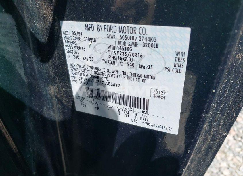 Photo 9 of 2004 Ford F-150 HERITAGE XL/XLT (VIN 2FTRX17274CA85417)