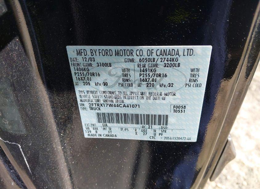 Photo 9 of 2004 Ford F-150 HERITAGE XL/XLT (VIN 2FTRX17W44CA41071)