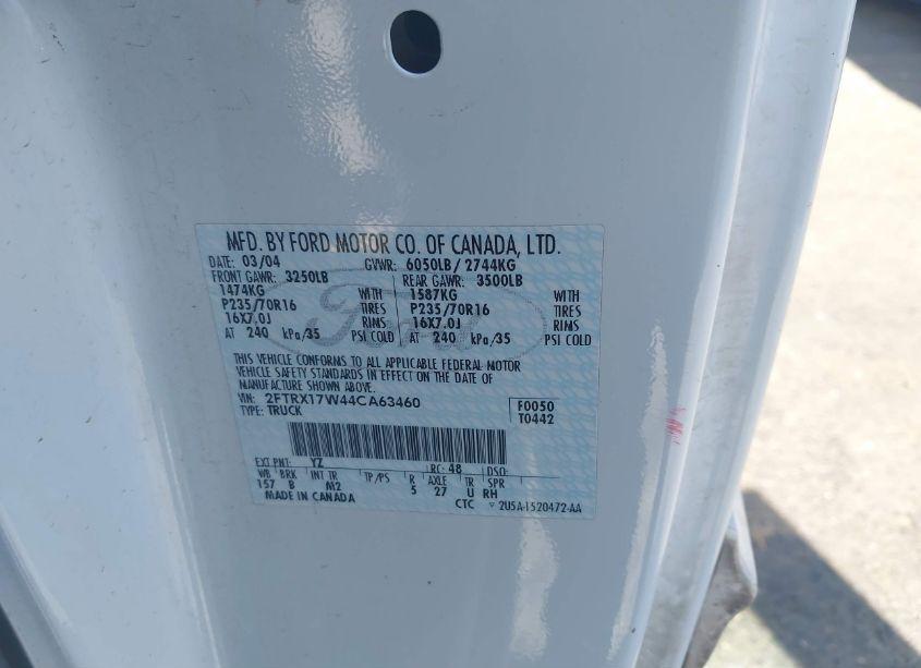 Photo 9 of 2004 Ford F-150 HERITAGE XL/XLT (VIN 2FTRX17W44CA63460)