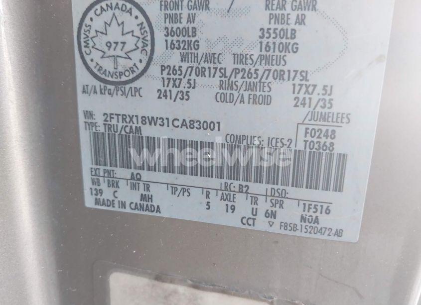 Photo 9 of 2001 Ford F-150 LARIAT/XL/XLT (VIN 2FTRX18W31CA83001)