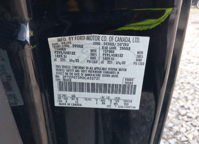 Photo 9 of 2002 Ford F-150 LIGHTNING (VIN 2FTZF07392CA52731)