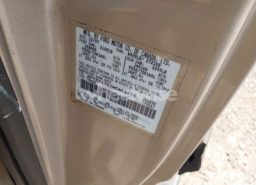 Photo 9 of 1998 Ford F-150 (VIN 2FTZX1761WCA45078)