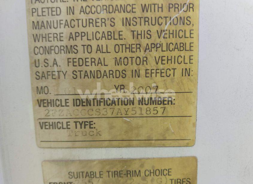 Photo 9 of 2007 Sterling Truck ACTERRA (VIN 2FZACGCS37AY51857)