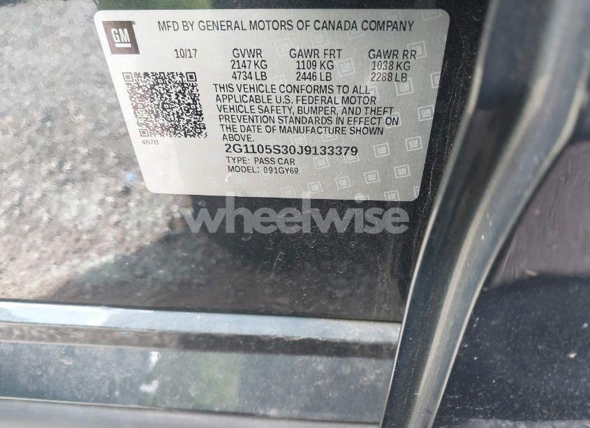 Photo 9 of 2018 Chevrolet Impala 1LT (VIN 2G1105S30J9133379)