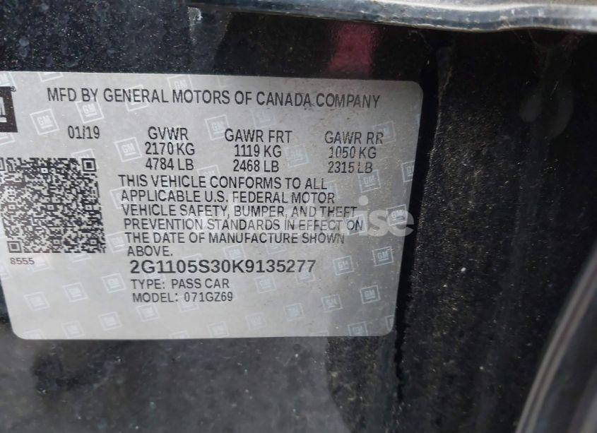 Photo 9 of 2019 Chevrolet Impala PREMIER (VIN 2G1105S30K9135277)