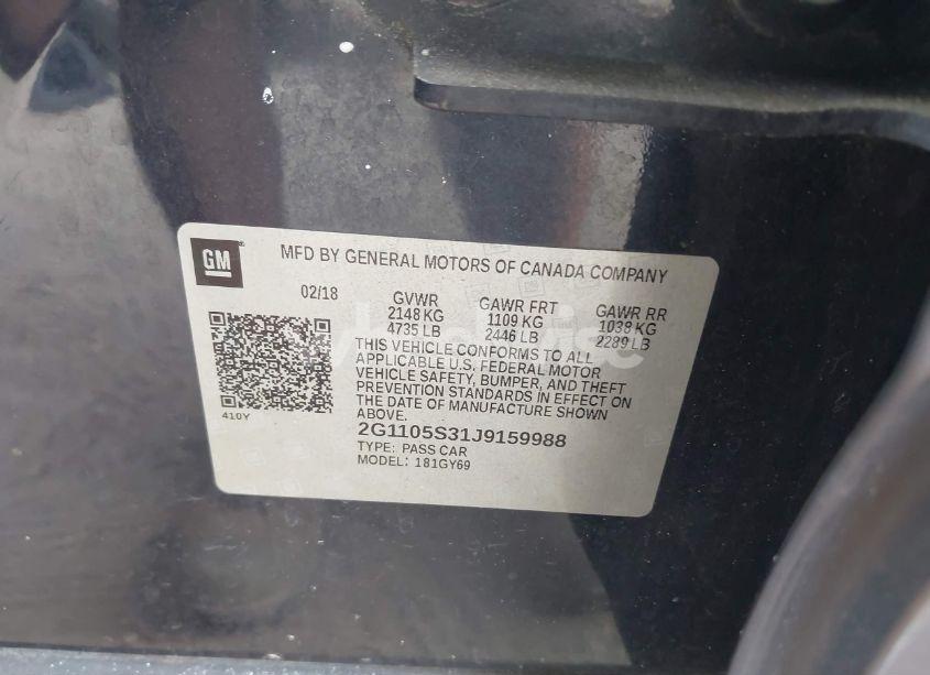 Photo 9 of 2018 Chevrolet Impala 1LT (VIN 2G1105S31J9159988)