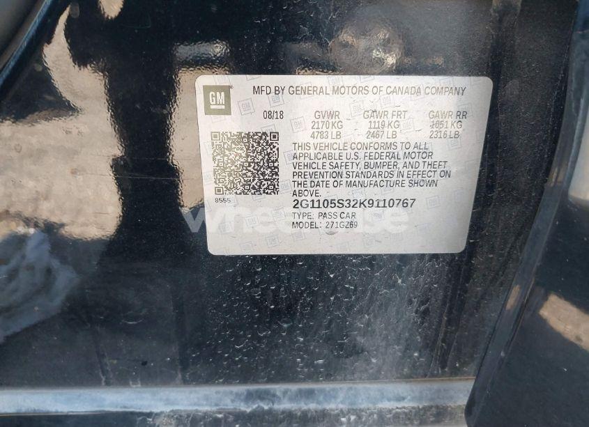 Photo 9 of 2019 Chevrolet Impala PREMIER (VIN 2G1105S32K9110767)