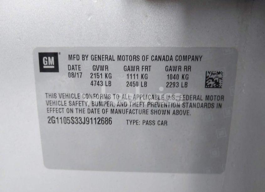 Photo 9 of 2018 Chevrolet Impala 1LT (VIN 2G1105S33J9112686)