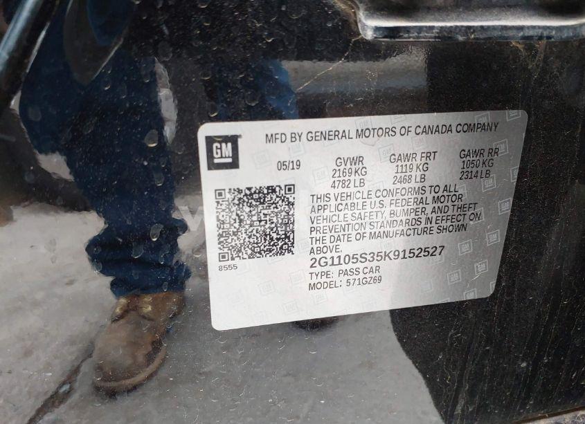 Photo 9 of 2019 Chevrolet Impala PREMIER (VIN 2G1105S35K9152527)